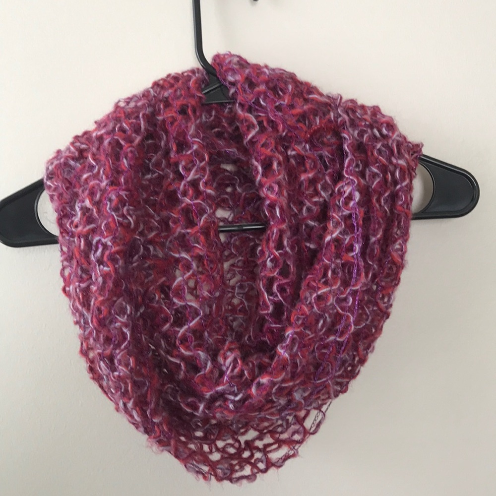 Purple and pink infinity scarf
